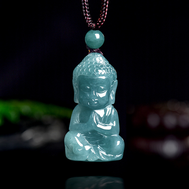Necklaces - Натуральный подлинный изумрудный нефритовый кулон-амулет «Голубая