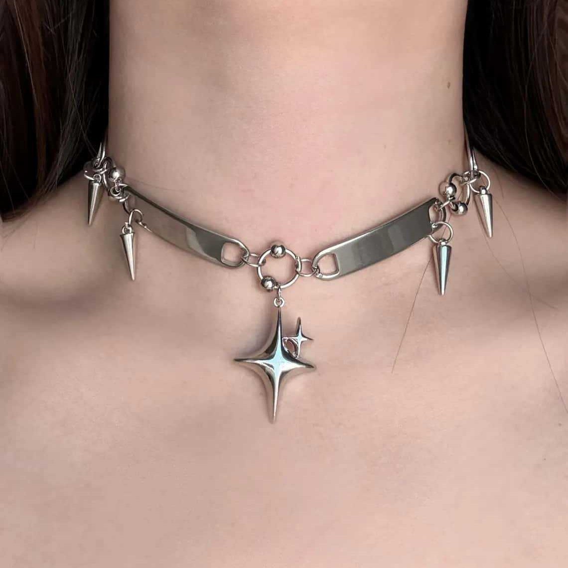 Goth Punk Spike Choker - Панк-чокер с заклепками, рок-украшение, аксессуар в