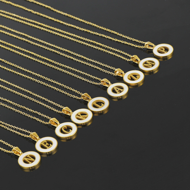 Initial Letter Necklace 18K Gold - Оптовая продажа, ожерелье из нержавеющей стали