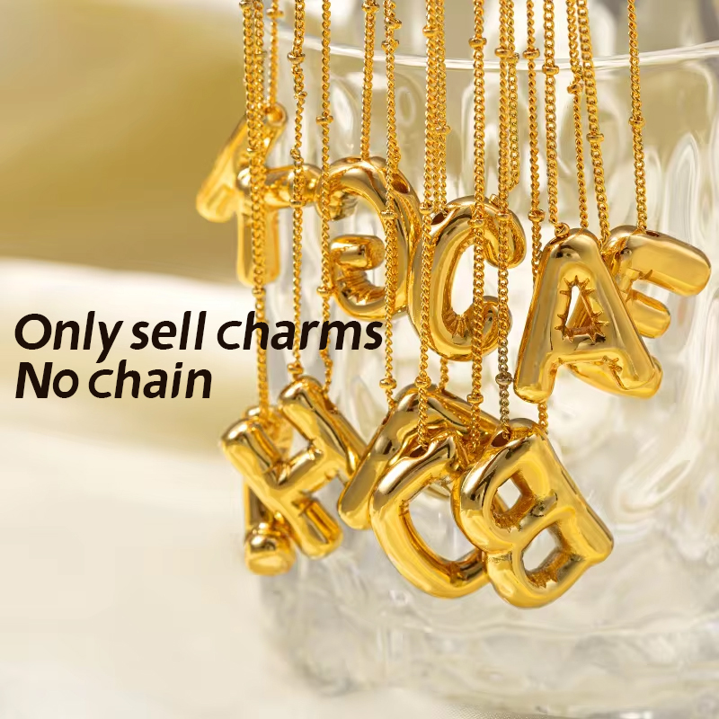 Initial Letter Necklace 18K Gold - Цепочка Из Нержавеющей Стали с 26