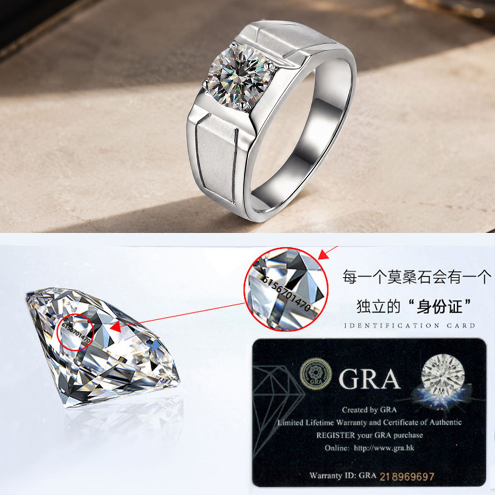 Популярное кольцо из серебра 9 – обзор и цена Moissanite Engagement Ring 1 Carat