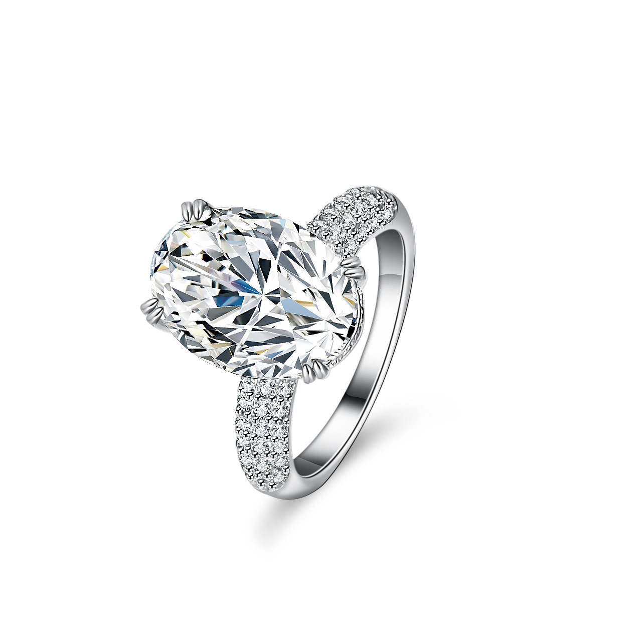 Женское кольцо с инкрустацией  – обзор и цена Moissanite Engagement Ring 1 Carat