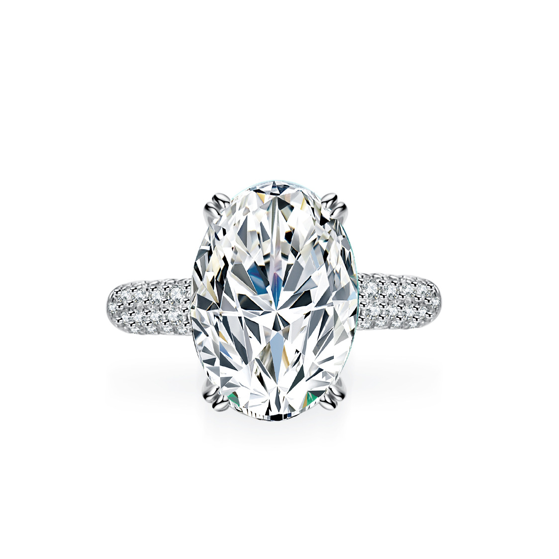 Женское кольцо с инкрустацией  – обзор и цена Moissanite Engagement Ring 1 Carat