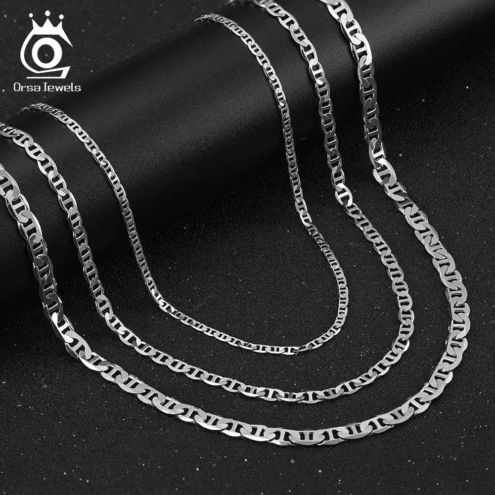 ORSA JEWELS Стерлингового Сере – обзор и цена 925 Sterling Silver Chain Necklace Men