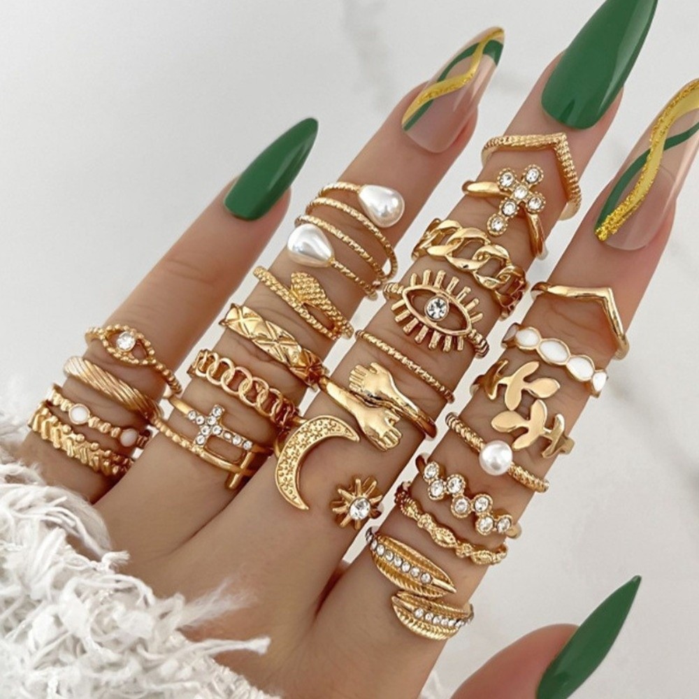 Набор из 23 винтажных панк-кол – обзор и цена Vintage Punk Knuckle Rings Set