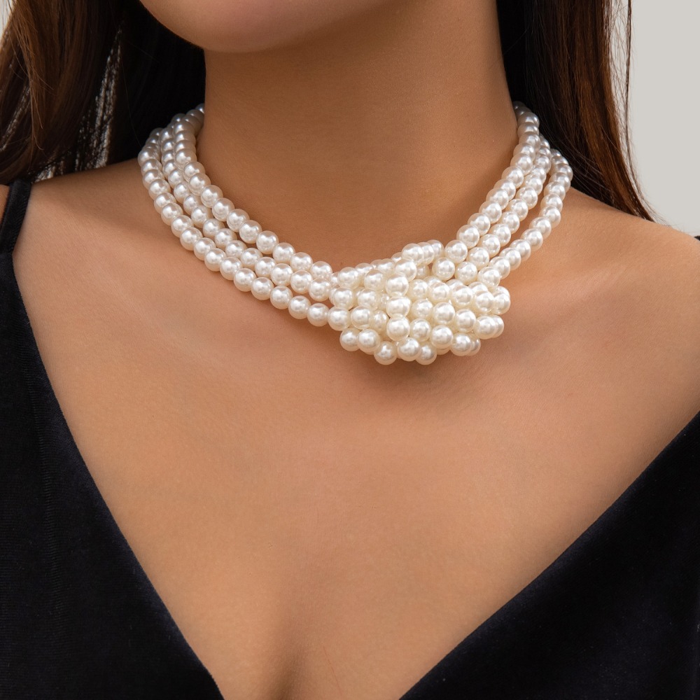 Модное ретро-колье с черно-бел – обзор и цена Pearl Choker Necklace Vintage