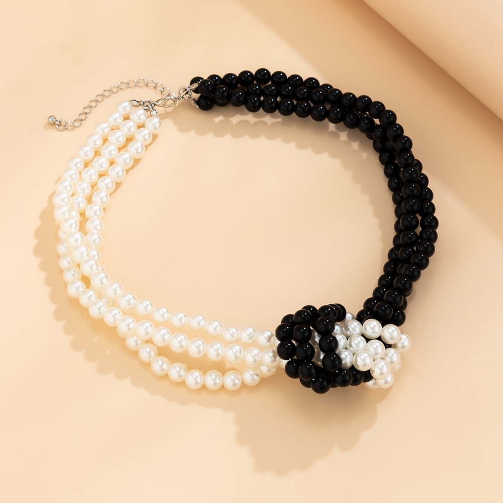 Модное ретро-колье с черно-бел – обзор и цена Pearl Choker Necklace Vintage