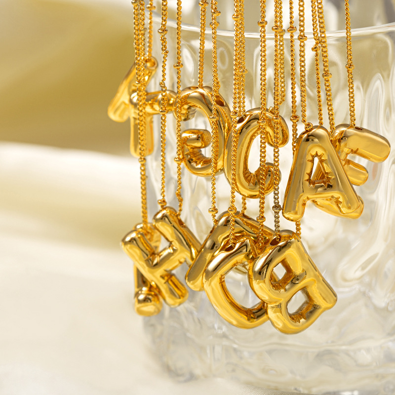 Цепочка Из Нержавеющей Стали с – обзор и цена Initial Letter Necklace 18K Gold