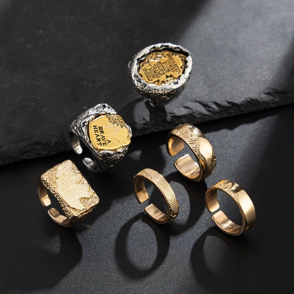 Наборы колец для пальцев, 6 шт – обзор и цена Vintage Punk Knuckle Rings Set